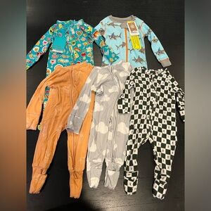 Lot - Zippered Footie PJs! Mostly Bamboo